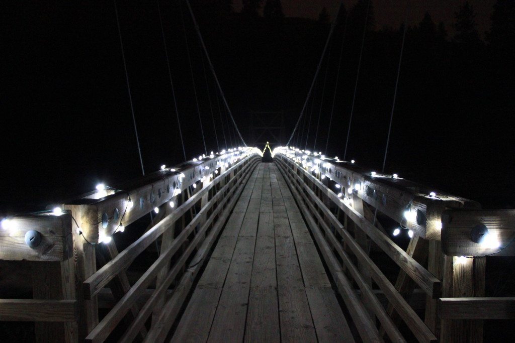 lights on the suspension bridge bowl and pitch